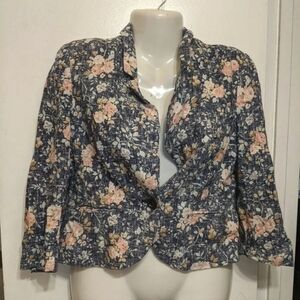Daughters Of The Liberatipn Floral Women's Jacket Blazer Multicolor Floral